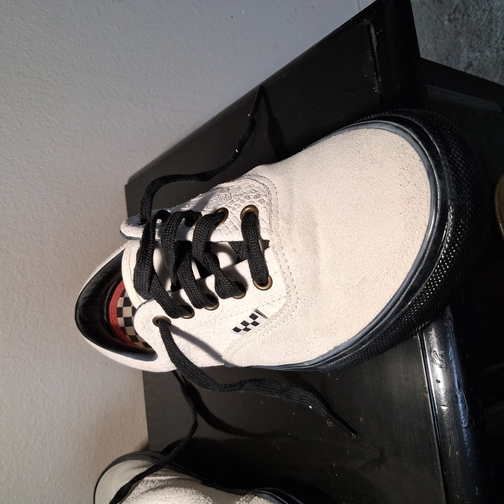 Vans Cream and Black Sneakers Classic Style